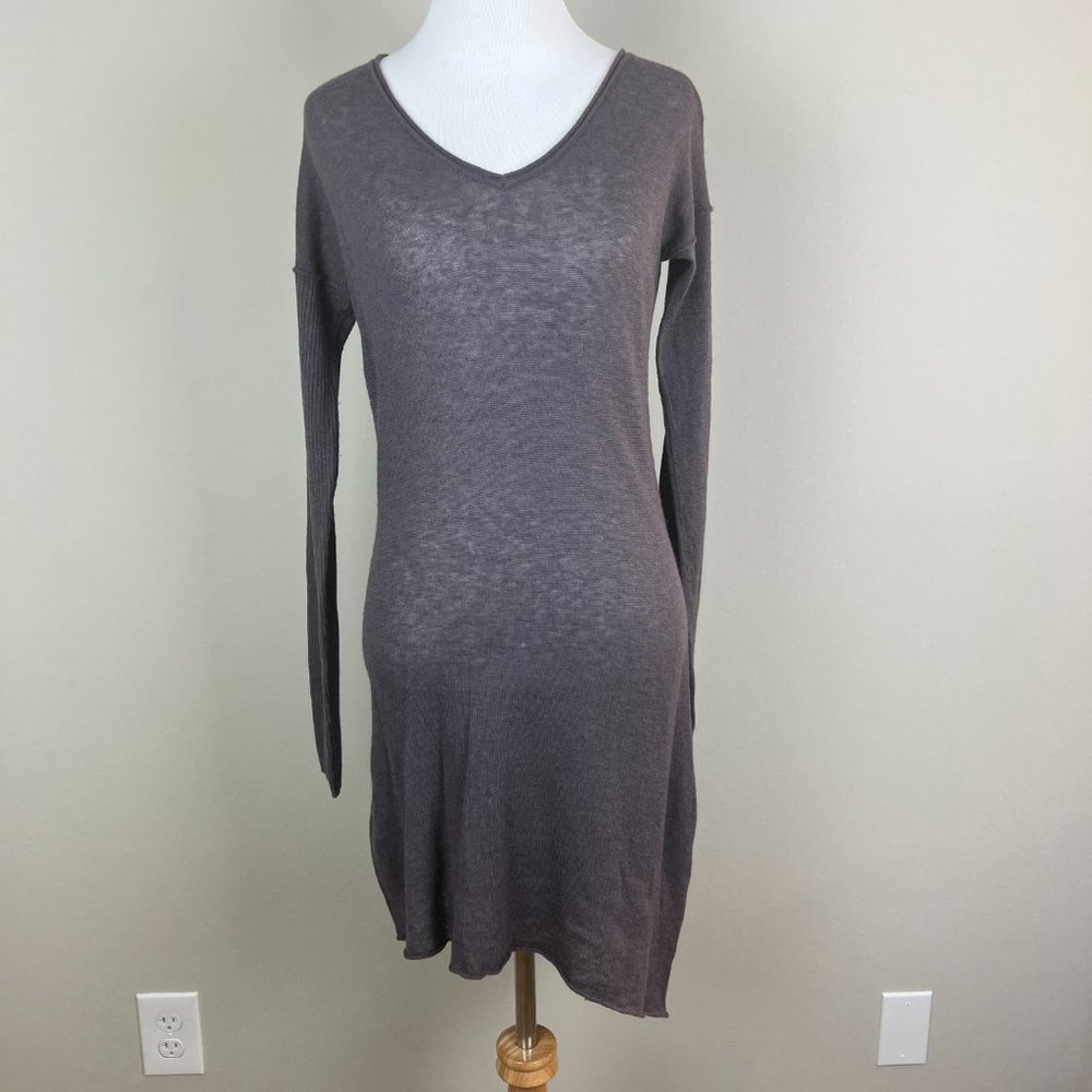 My Tribe Tunic Sweater Womens Small Gray Alpaca Wool Asymmetrical Long Sleeve
